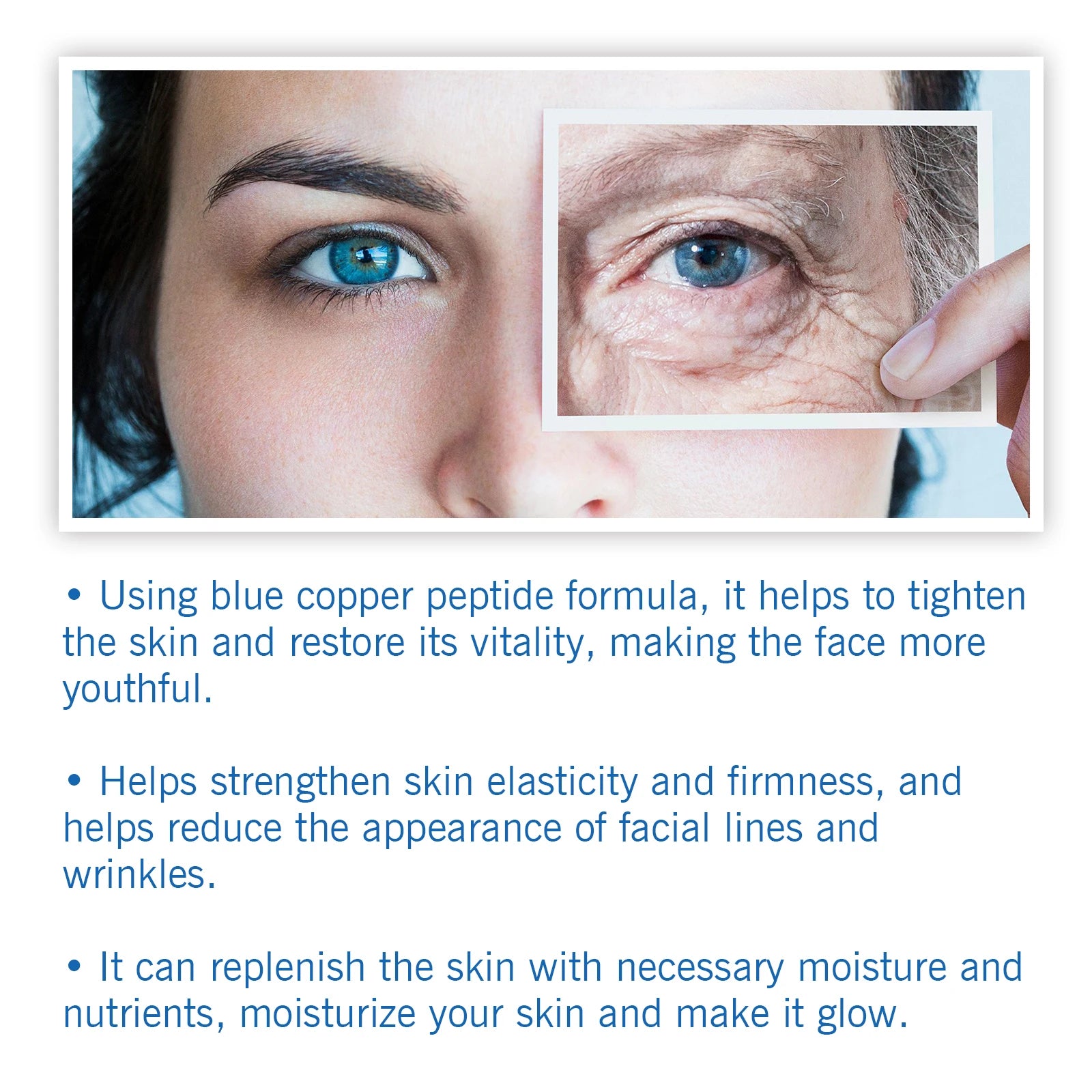 Hoygi Blue Copper Peptide Firming Serum Collagen Boost Repair Hydrating All Skin Types Fast Absorbing Non Irritating
