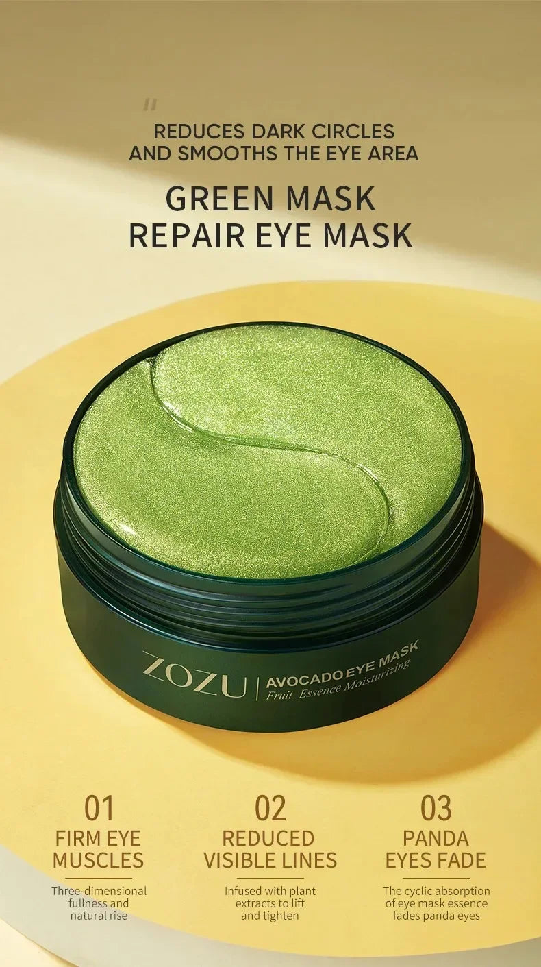 60PCS/120 PCS Eye Mask Avocado Gold Moisturize Firming Improve Eye Bags Eye Patches Anti Wrinkle Eye Patches for Dark Circles