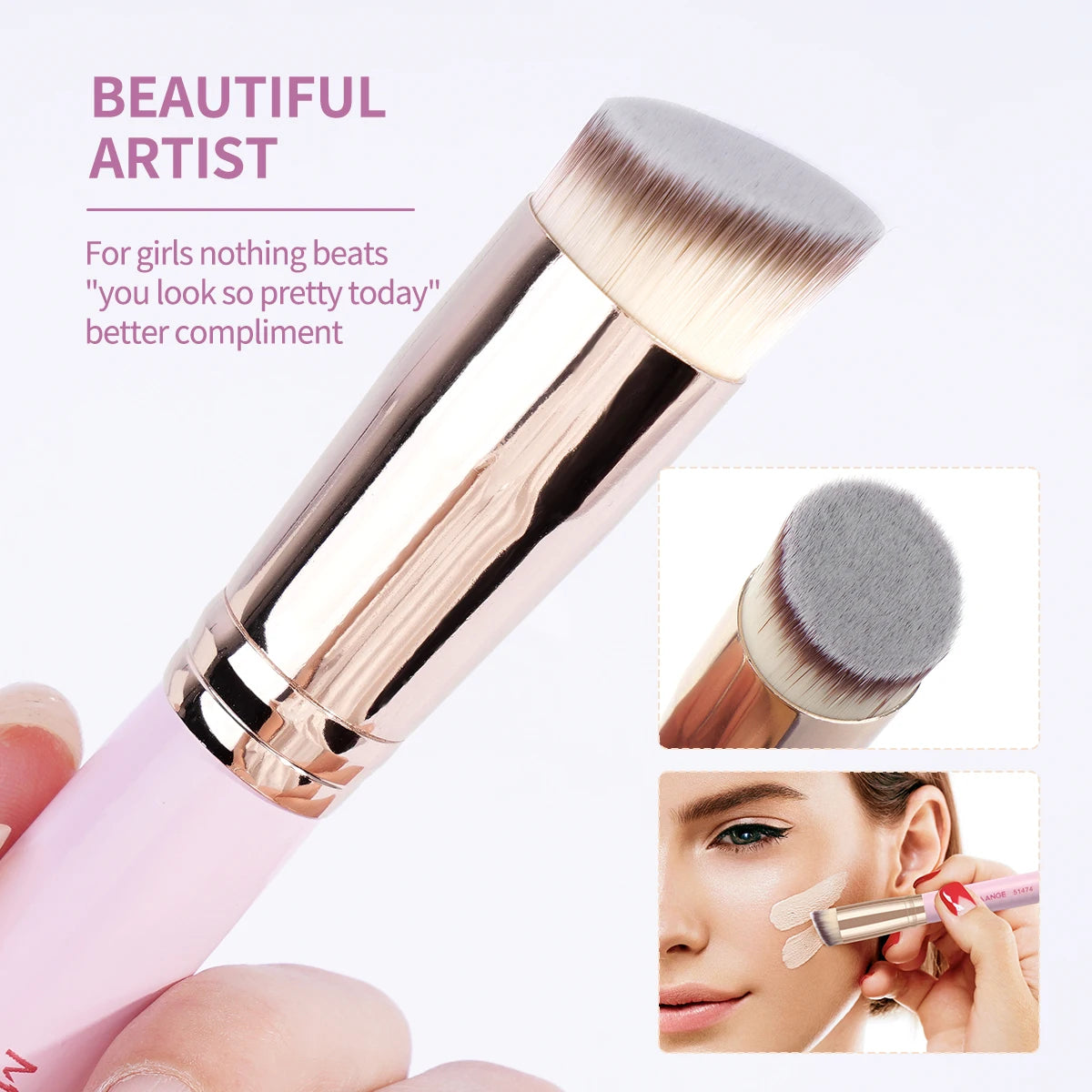 MAANGE 7PCS Makeup Brush Set Foundation Concealer Eyeshadow Makeup Brush for Liquid Cream Soft Dense Cosmetic Makeup Beauty Tool
