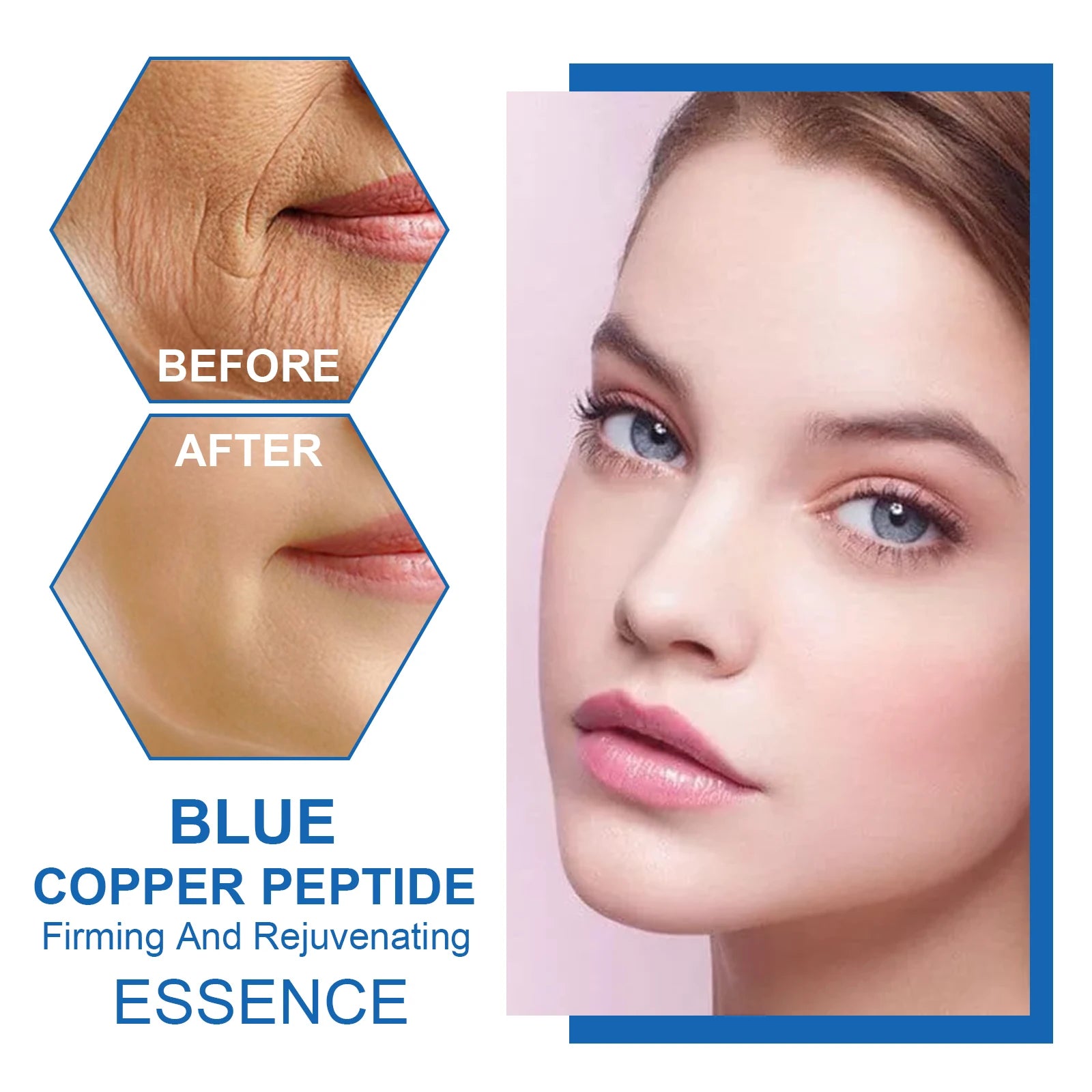 Hoygi Blue Copper Peptide Firming Serum Collagen Boost Repair Hydrating All Skin Types Fast Absorbing Non Irritating