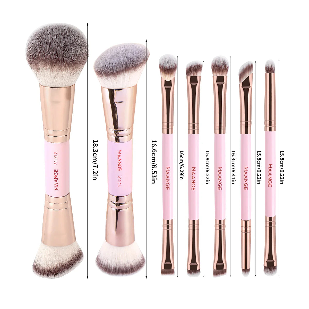 MAANGE 7pcs Double Head Makeup Brushes Dense Foundation Concealer Liquid Cream Blending Detail Eyeshadow Brushes Beauty Tools