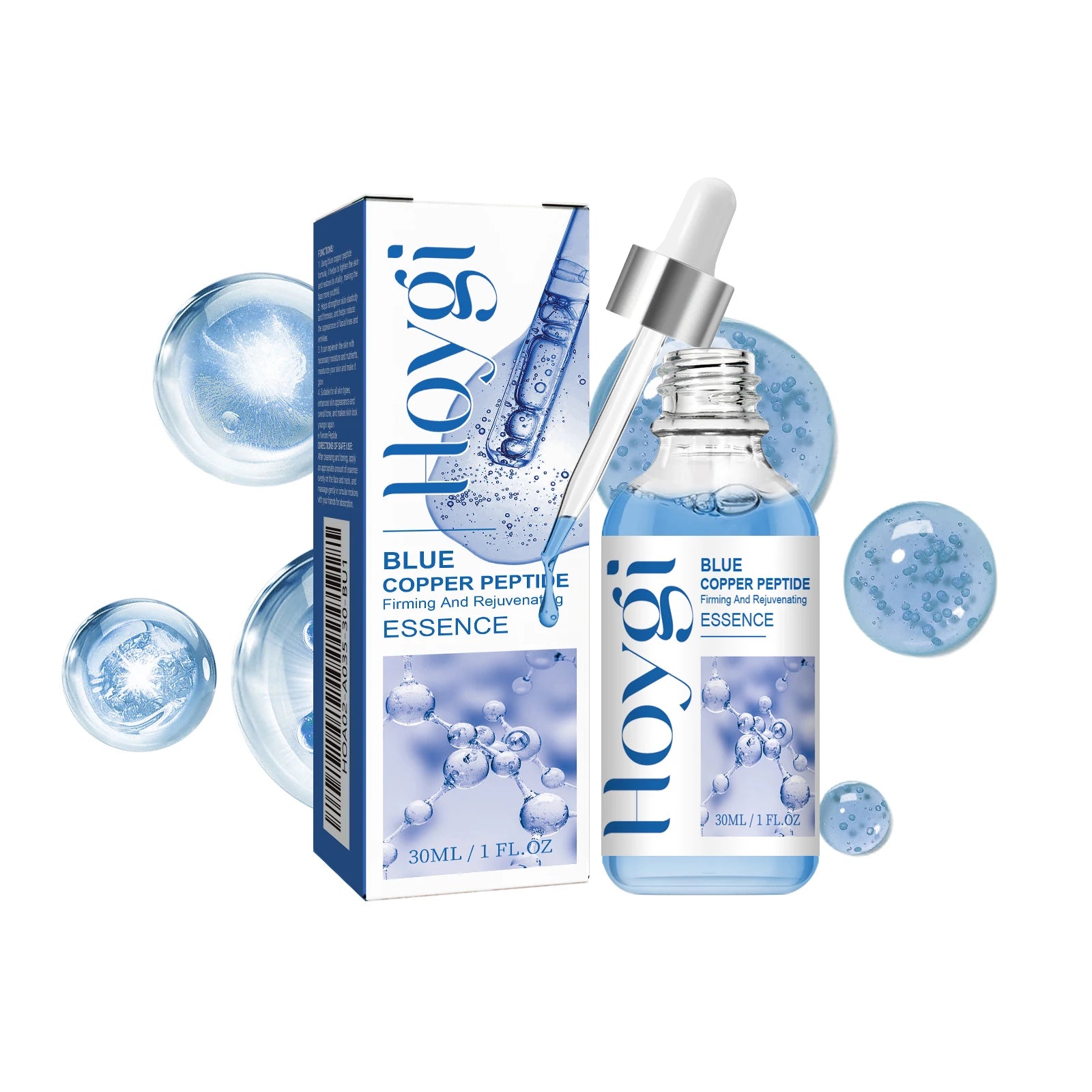 Hoygi Blue Copper Peptide Firming Serum Collagen Boost Repair Hydrating All Skin Types Fast Absorbing Non Irritating
