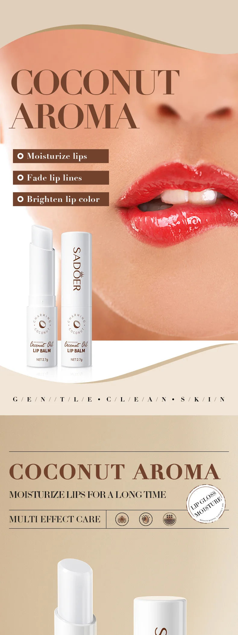 Coconut Lip Balm - Sustained Nourishment and Hydration for All Genders - Everyday Lip Care.