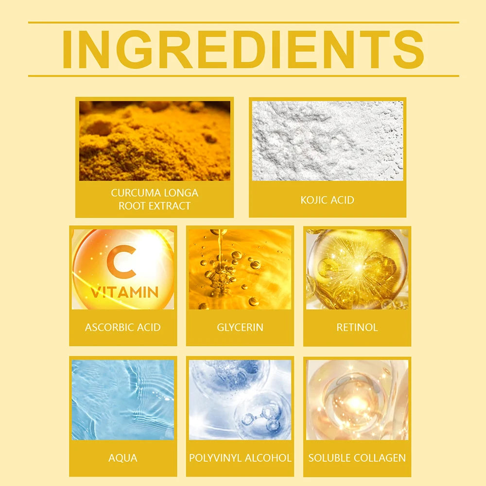 2pcs Collagen Overnight Wrapping Peel Off Facial Mask Deep Cleansing Pores Oil Control Turmeric Wrapping Night Face Mask