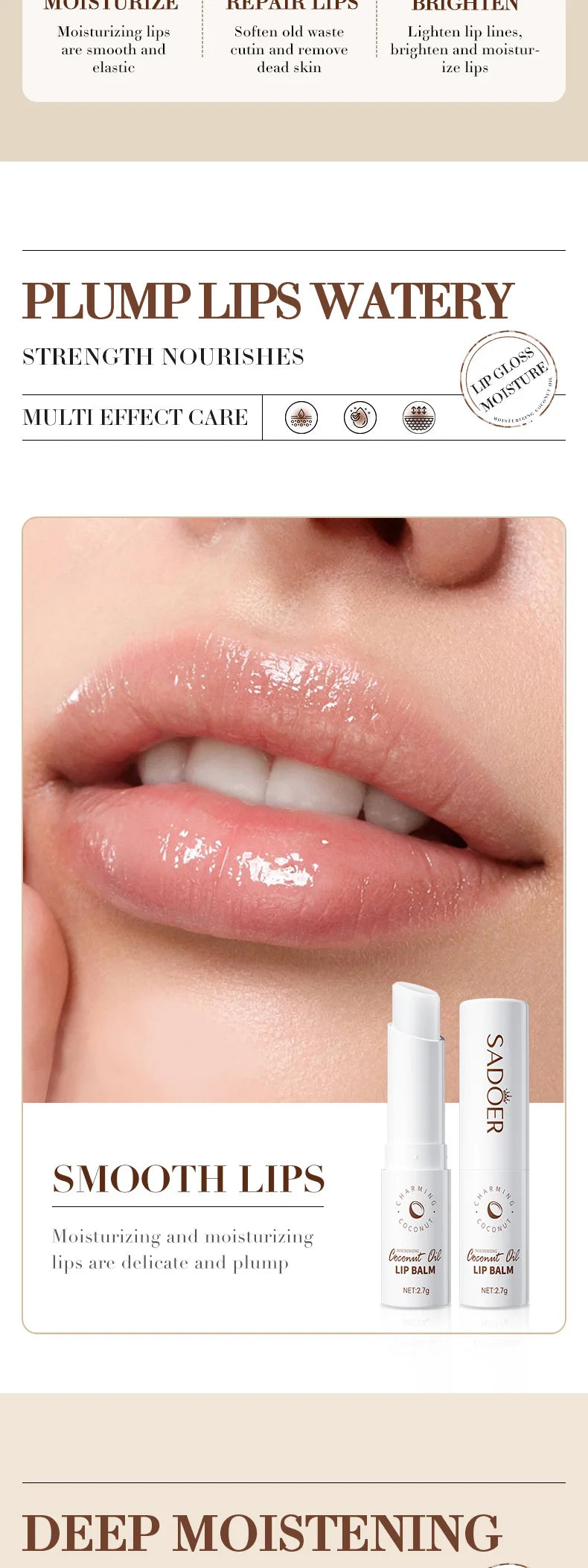 Coconut Lip Balm - Sustained Nourishment and Hydration for All Genders - Everyday Lip Care.