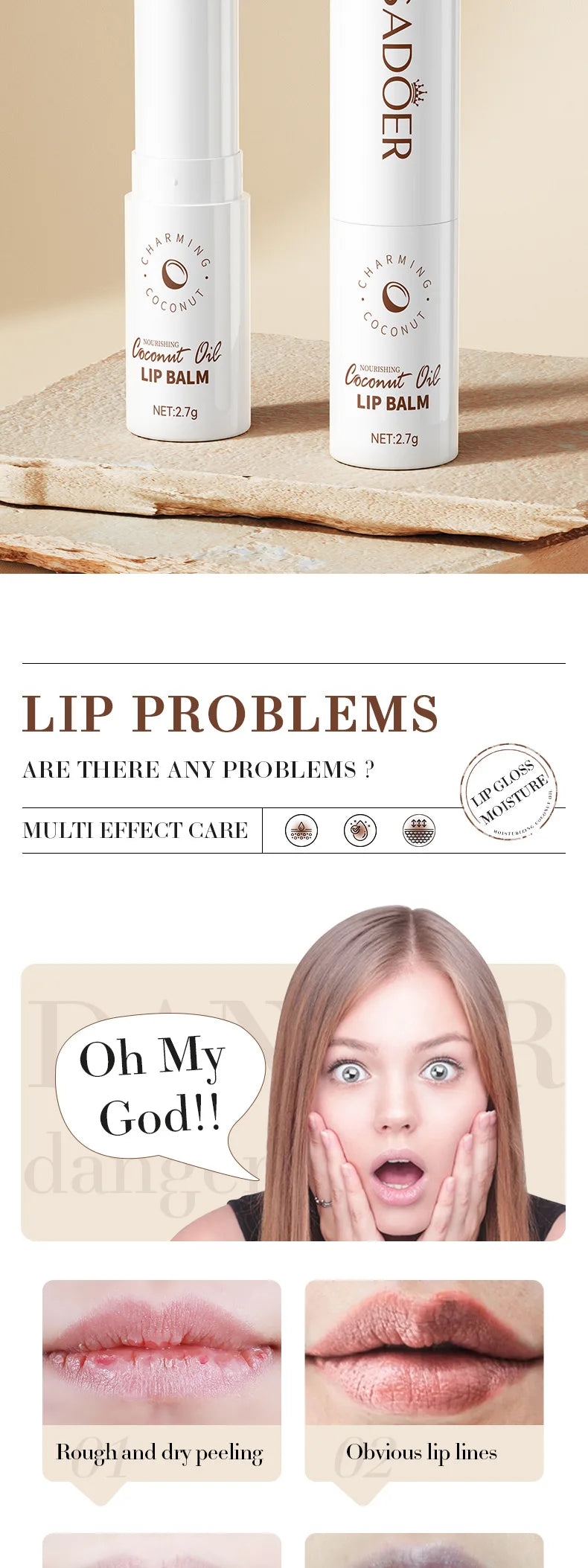 Coconut Lip Balm - Sustained Nourishment and Hydration for All Genders - Everyday Lip Care.