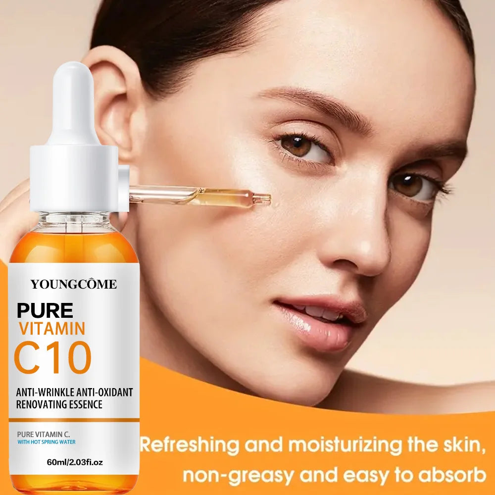 Vitamin C Facial Essence Hyaluronic Acid Dark Skin Brighten Serum Fade Fine Lines Moisturizing Repair Dull Serum Face Skin Care