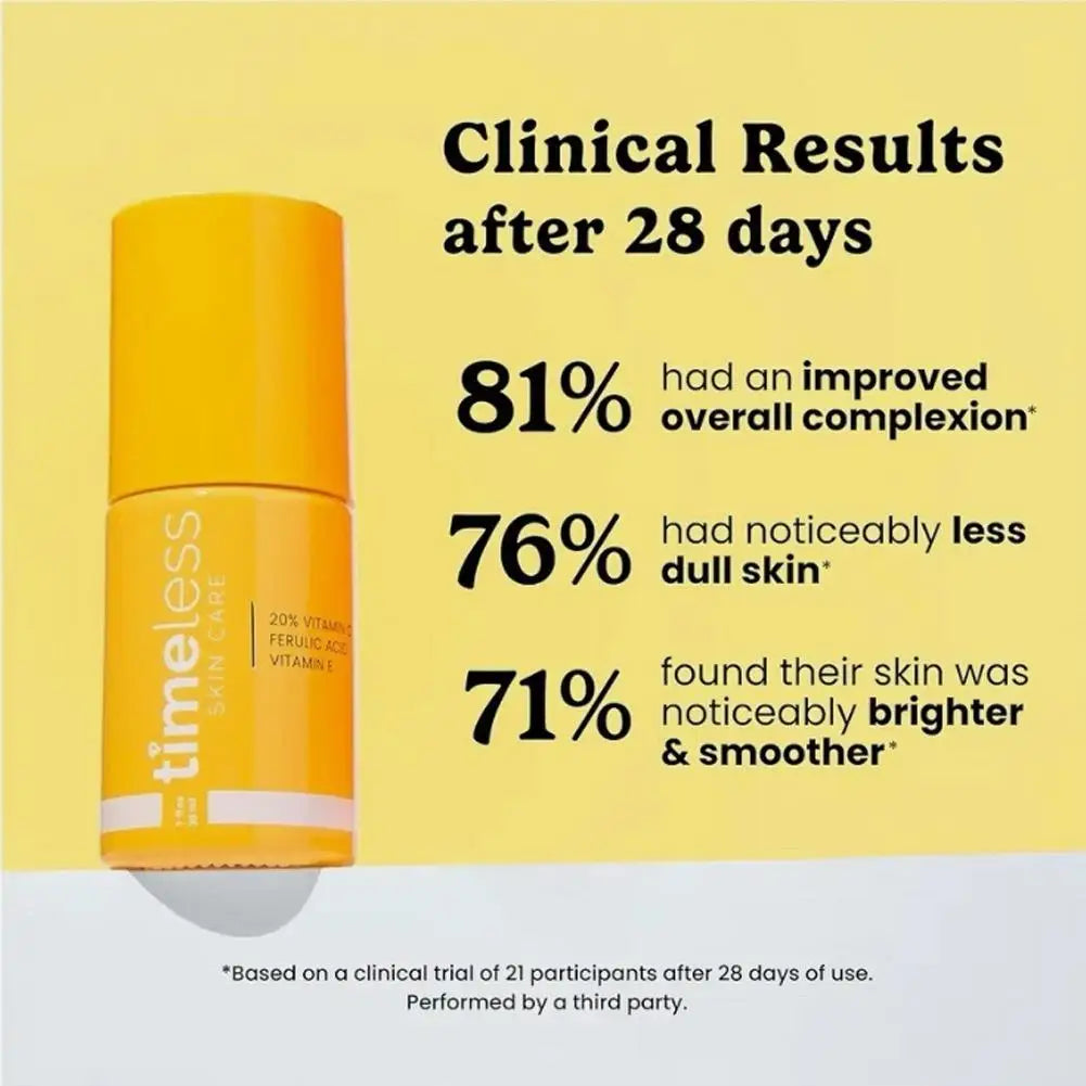 Timeless Skin Care 20% Vitamin C Serum Vitamin E Ferulic Acid Moisturizing Firming Orange Collagen Facial Essence, 30ml original